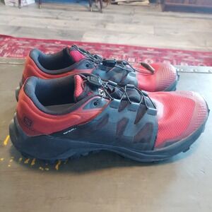 Salomon Wildcross Mens Trail Running Hiking Shoes Red Black 410273 Size 7.5